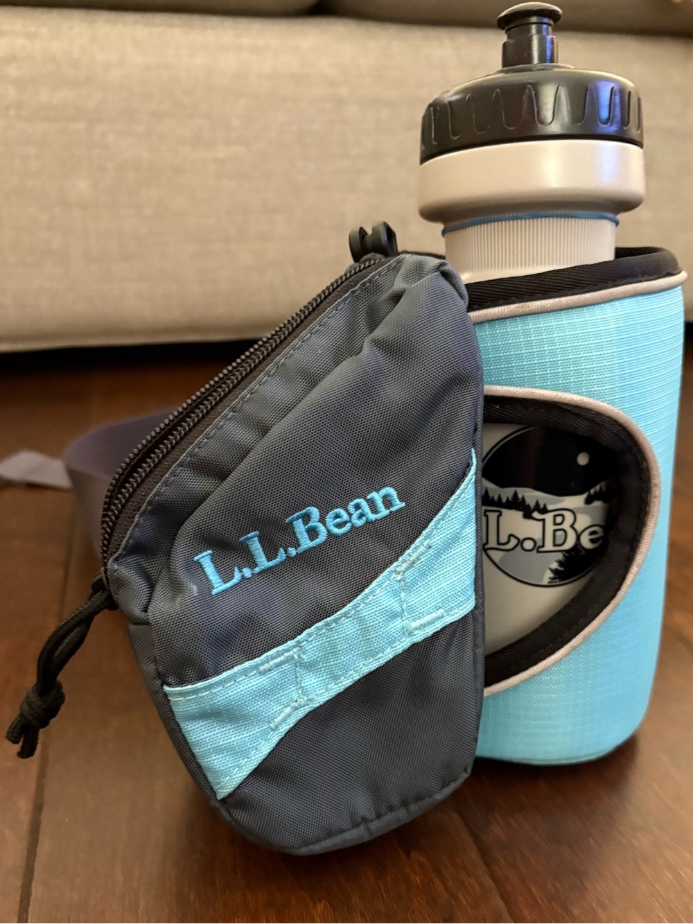 L.L. Bean Fanny Pack and Plastic Water Bottle Holder.  Hiking. Like New.